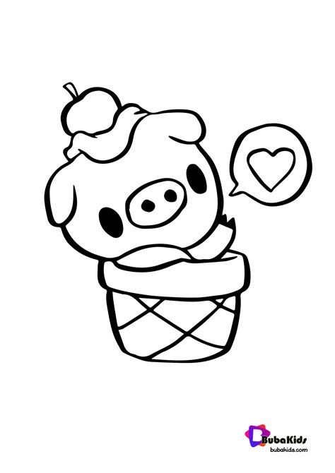 cute pigo  pig coloring page bubakidscom