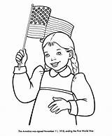 Coloring July Pages Flag Fourth 4th Independence American Kids Usa Print Printable Color Girl Sheets Activities Printables Holidays Holding Waving sketch template