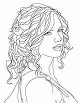 Coloring Pages Swift Taylor Hair People Curly Ross Famous Printable Realistic Bob Color Colouring Print Coloring4free Lynch Natural Getcolorings Face sketch template
