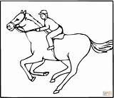 Jockey Jinete Caballo Ausmalbild Kleurplaat Galopperend Paard Galopando Pferd Coloringhome Cheval Galop Kleurplatenl Kleurplaten Thoroughbred sketch template