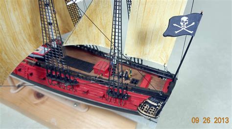 Jolly Roger Pirate Boat Plastic Model Sailing Ship 1 130 Scale