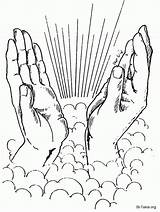 Hands Praying Coloring Drawing Tattoo Printable Pages Line Dove Rosary Sketch Helping Open Jesus Hand Cupped Step Clipart Color Drawings sketch template