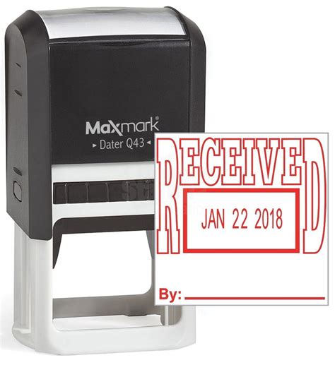 maxmark  large size date stamp  received  inking stamp