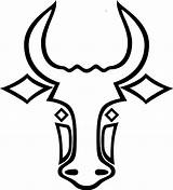 Bull Head Logo Outline Clipart Clip Face Vector Designs sketch template