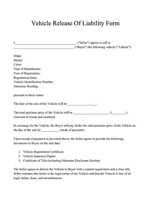 release liability form template
