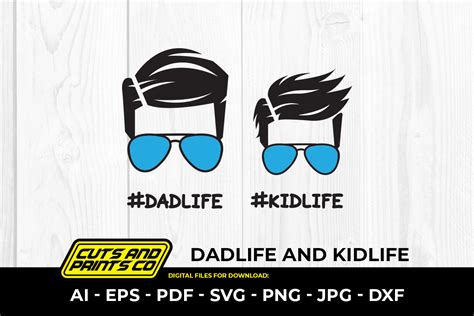 dad life kid life father  son svg graphic  cuts  prints