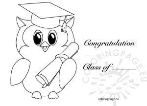 kindergarten graduation owl  coloring page