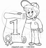 Place First Ribbon Clipart Holding Boy Getdrawings Drawing sketch template