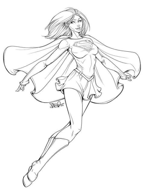 printable supergirl coloring pages coloringfile superhero coloring