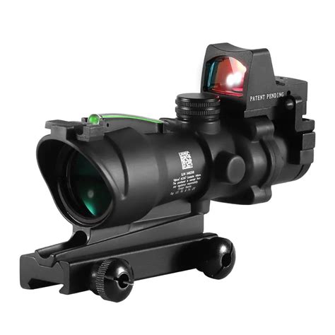 acog  scope fiber source ar  fiber red green illumination scope black tactical rifle