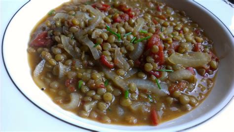 cook  french green lentils  tomatoes  onions