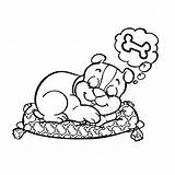 Perritos Peritos Perrito Soñando Bebés Dreaming Durmiendo Domesticos Hueso sketch template