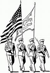 Coloring Pages Military War Veterans Ii Service Memorial sketch template