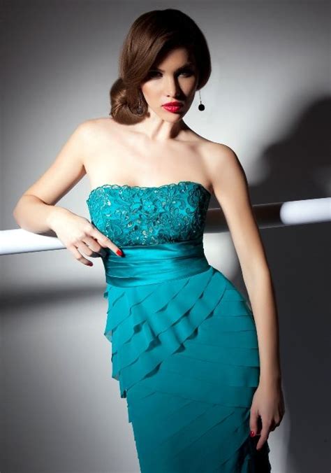 jewelry blue tempting empire waist elegant outfit strapless dress formal dresses