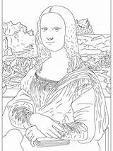 Coloring Pages Famous Mona Lisa Artist Painting Paintings Fine La Colorear Para Kids Artists Artwork Drawing Color Colouring Printable Monalisa sketch template