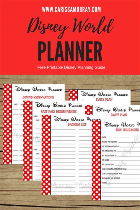 disney world planning  printable planner disney planner disney