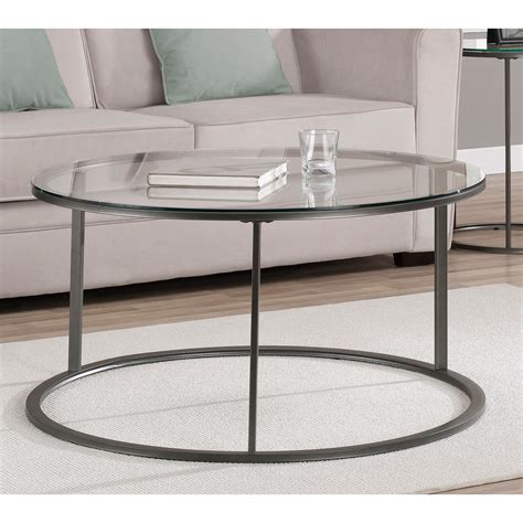 Round Glass Top Metal Coffee Table Overstock Shopping Great Deals
