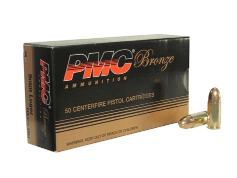 Pmc Bronze Ammo 9mm Luger 115 Grain Full Metal Jacket Box Of Mpn 9a