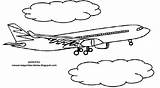 Mewarnai Pesawat Terbang Sketsa Transportasi sketch template