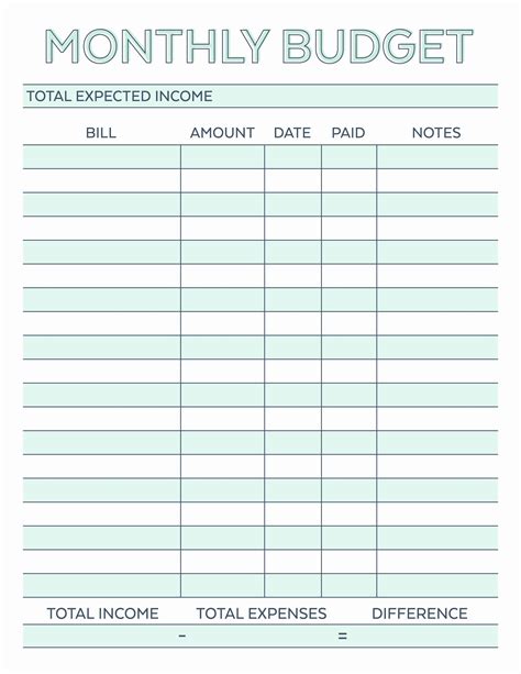 condo budget template  monthly bud planner  printable bud