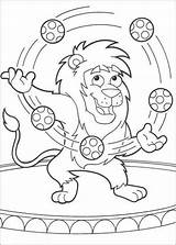 Coloring Carnival Pages Juggling Balls Dora Lion Circus Clowns School sketch template