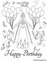 Coloring Birthday Frozen Pages Colouring Anna Party Printable Happy Elsa Disneys Color Kids Disney Princess Print Card Gif Book Drawing sketch template