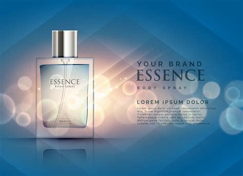 essence perfume ads concept  transparent bottle  bokeh li