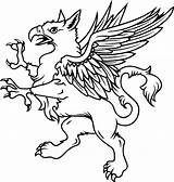 Griffin Tattoo Outline Gryphon Gif Medieval Heraldry Mythical Coat Arms Greif Griffon Logo Kids Creatures Pages Figure Cool Cp Griffins sketch template