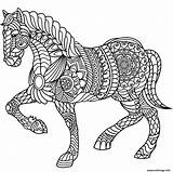 Cheval Adulte Zentangle sketch template