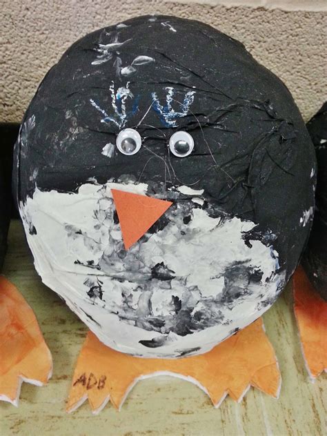 paper mache penguin project  kids classrooms
