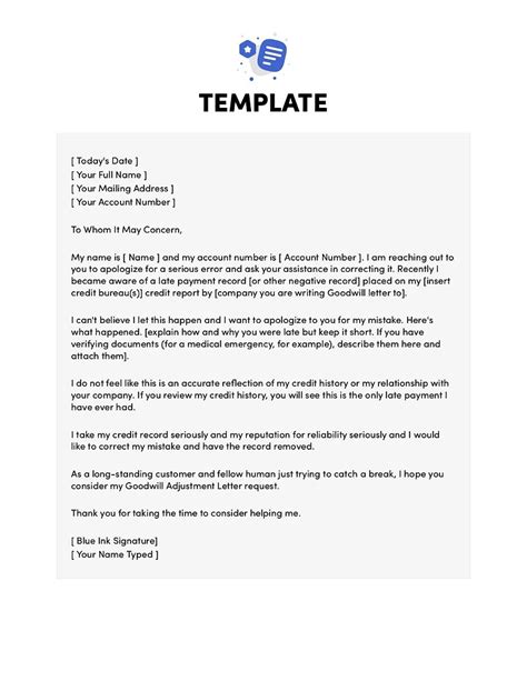 sample goodwill letter template  remove late payments