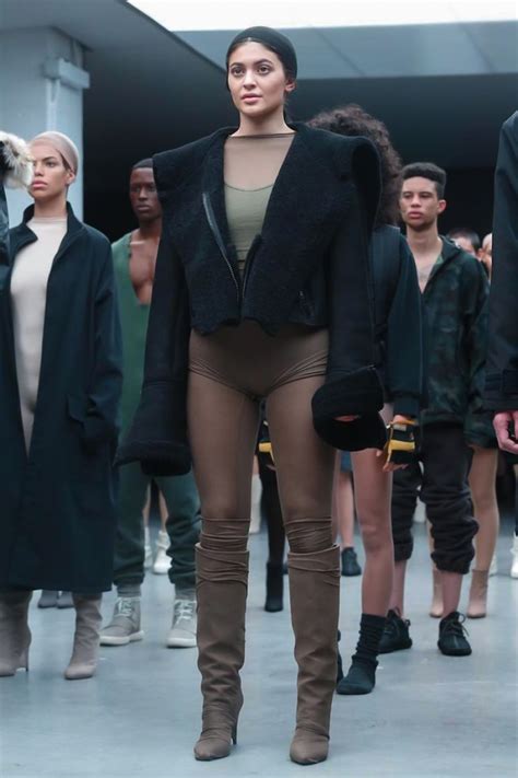 kylie jenner adidas originals  kanye west fall  fashion show celebmafia