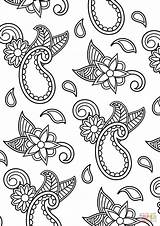 Paisley Coloring Printable Pattern Pages Adults Categories sketch template