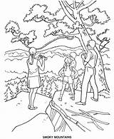 Coloring Pages Mountains Park Arbor Smoky Great National Parks Smokey Forest Mountain Kids Color Honkingdonkey Family Printables Holiday Go Fall sketch template
