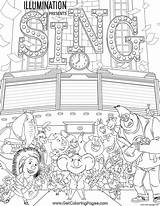 Sing Coloring Movie Pages Printable Print Color sketch template