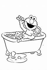 Elmo Sesame Bathtub Kidsdrawing Guppies Pintar Rylee Sonriente Malvorlagen sketch template