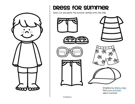 lets  dressed clothes worksheet summer worksheets seasons