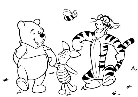 winnie pooh piglet  tigger   long walk coloring pages print