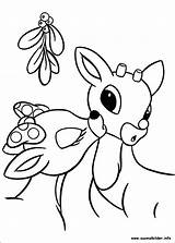 Rudolph Nosed Reindeer Ausmalbild Rentier Clarice Nase Roten Reno Colorat Gui Cucciolo Deer Planse Bise Naso Nariz Rudolphe Everfreecoloring Rapunzel sketch template