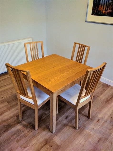 ikea bjursta extendable dining table   chairs  livingston