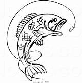 Bass Fish Hook Clipart Drawing Fishing Outline Clip Boat Coloring Cliparts Angling Clipartion Drawings Lure Line Pages Library Stencil Wood sketch template
