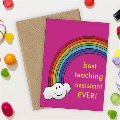 Best Teaching Assistant Ever Card By Cherry Pie Lane