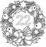 Coloring Pages December Advent Calendar 22nd Avent Adult Calendrier Therapy Weihnachten Vorlagen Color Printable Coloriages Christmas Choose Board sketch template