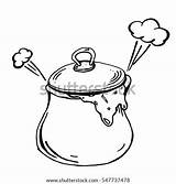 Boiling Water Drawing Pot Colouring Template Pan sketch template