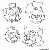 Foxy Coloring Pages Nights Five Freddys Fnaf Bonnie Mangle Template sketch template