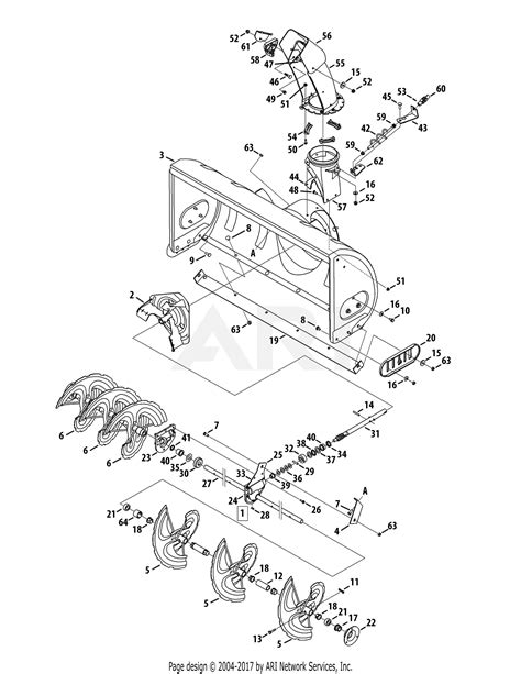 mtd oem   snow thrower  parts diagram  chute assembly