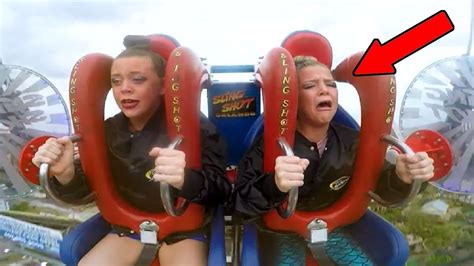girls getting scared funny slingshot ride compilation youtube