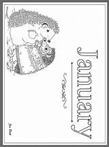 Coloring Months January Year Pages Jan Brett Color Janbrett Printable Click Subscription Downloads Month sketch template