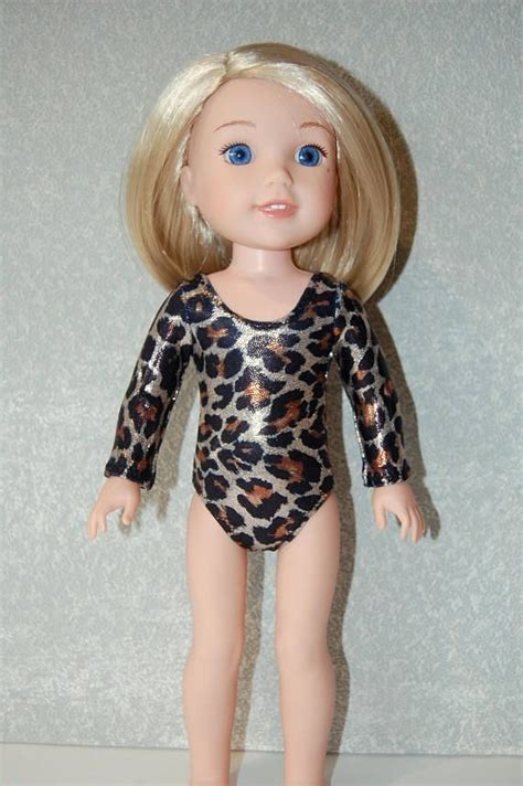 gymnastics leotard doll clothes leopard sparkle handmade for etsy