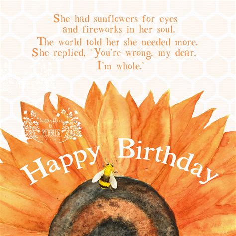 happy birthday sunflower watercolor modern stamp etsy uk